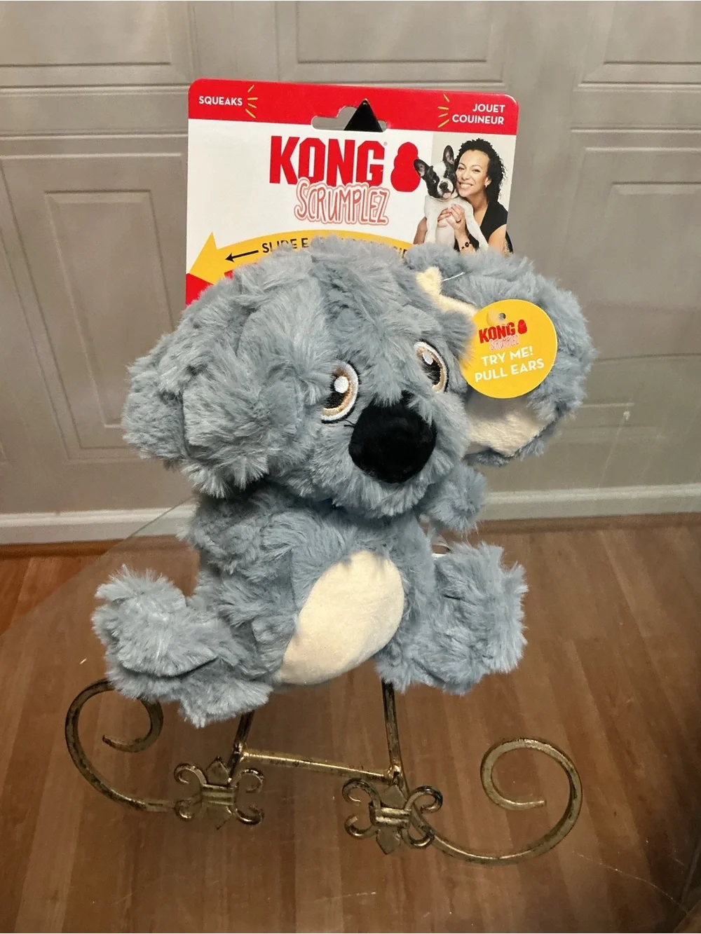 Kong Dog Scrumplez Koala Bear Slide Ears Side to Side .. med/large New!